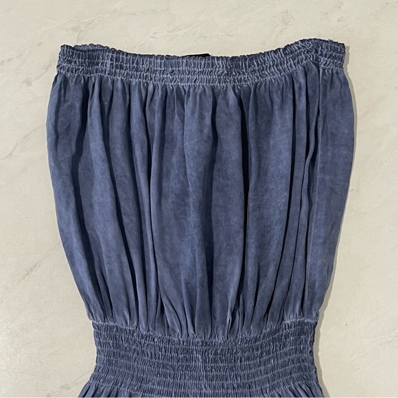 Storia Blue White Tue Dye High Low Strapless Dress Size Small Resortwear Beach - Picture 4 of 6